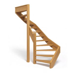 Houten dubbelkwart trap