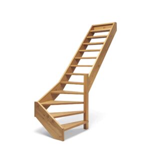 Houten onderkwart trap